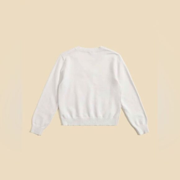 Shein white sweater with red hearts. Size 10/140 ♥️ - Picture 3 of 5